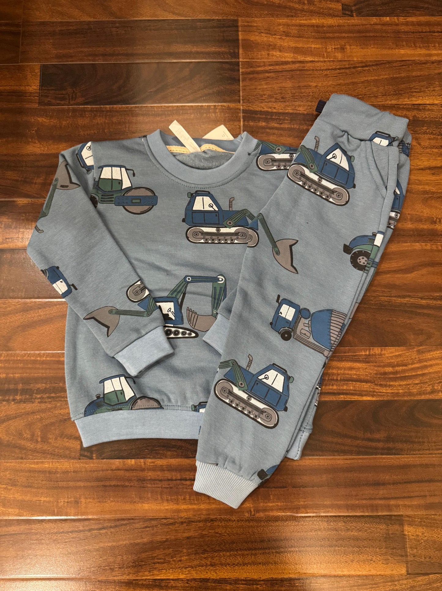 Blue construction truck tracksuit for kids