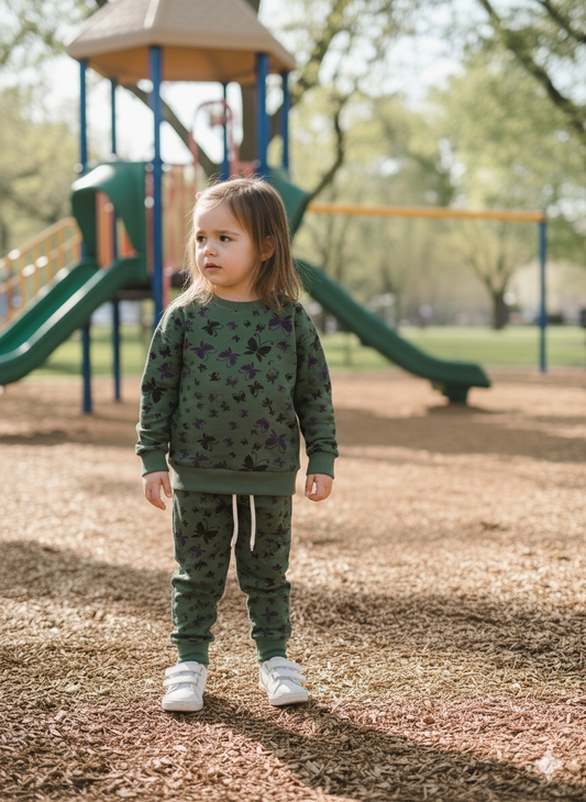 Dark green butterflies tracksuit