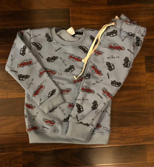 Sky blue go by car tracksuit for kids