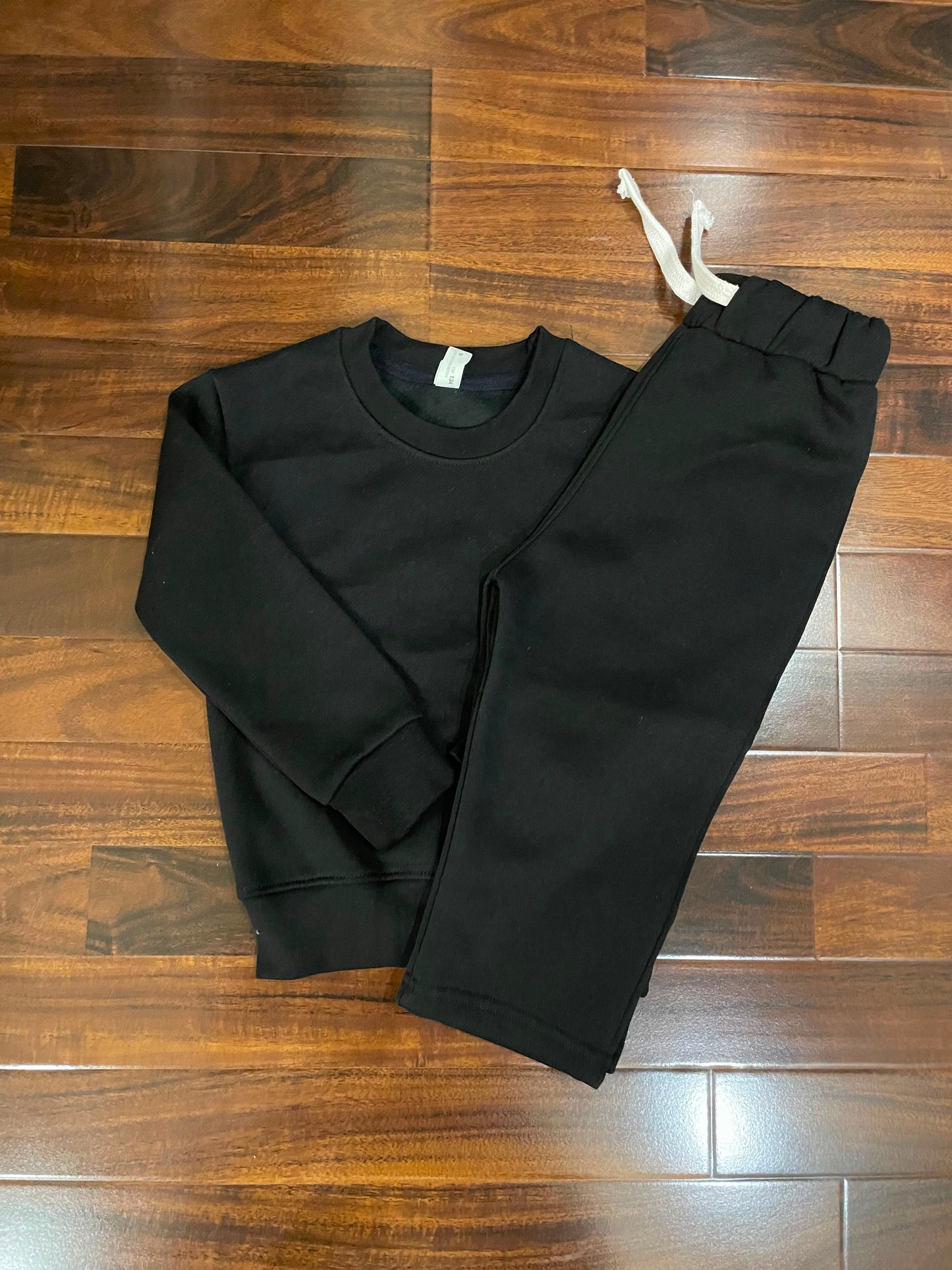 Plain Black Straight Tracksuit