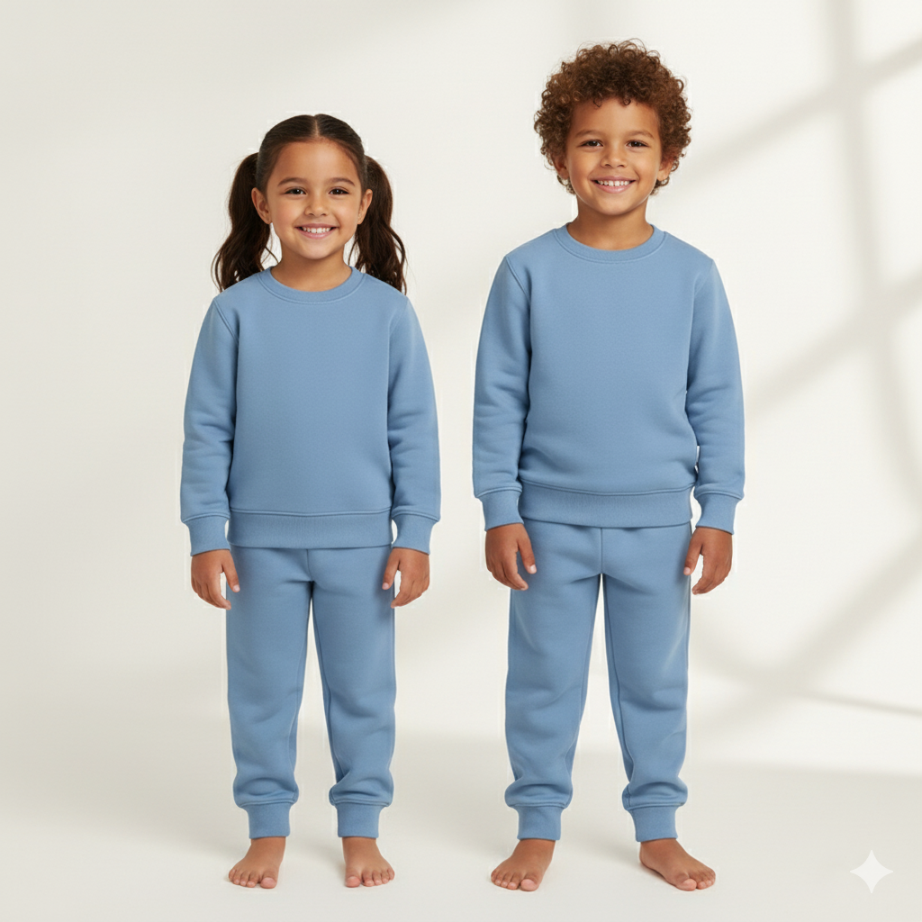 Solid sky blue tracksuit for kids