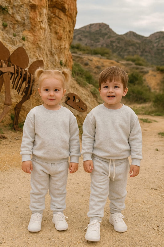 Light grey plain tracksuit for kids