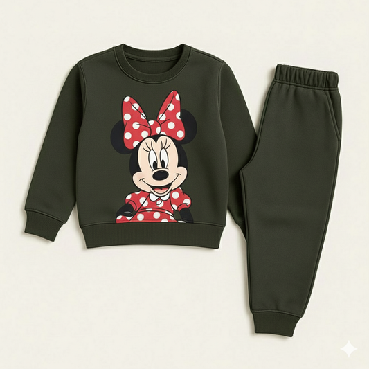 Olive big minnie mouse tracksuit for kids