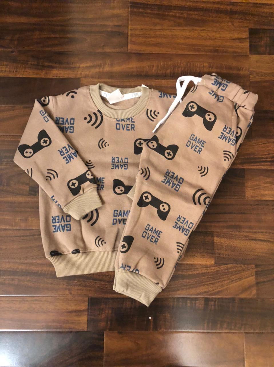 Brown game over tracksuit for kids
