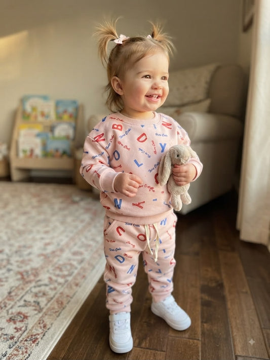 Pink Alphabets Tracksuit