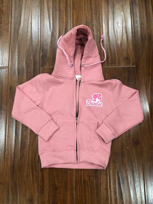 Pink barbie logo zipper hoodie