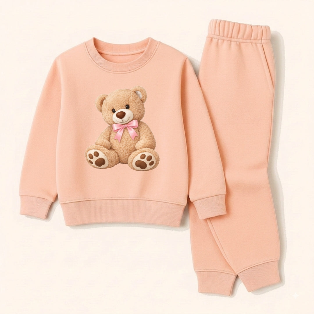 Peach Bear Bow Tracksuit