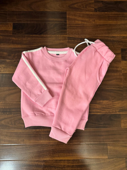Pink side stripes tracksuit