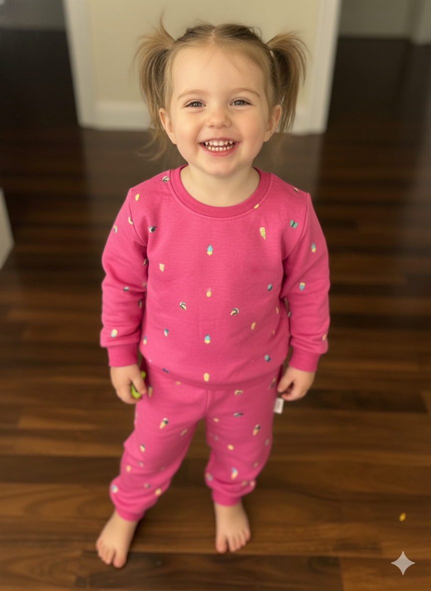 Pink ice cream tracksuit for kids