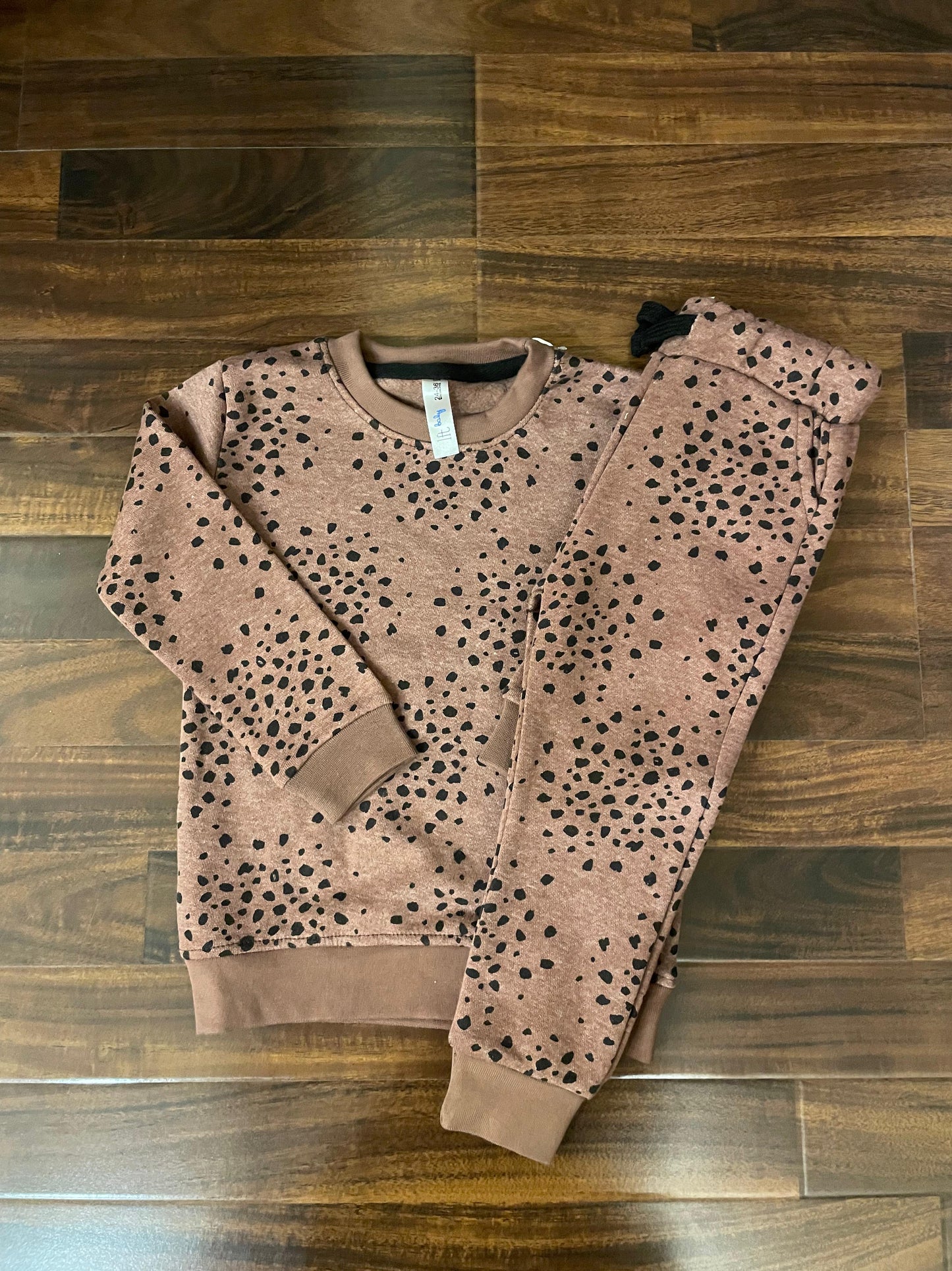 Brown dotted tracksuit for kids
