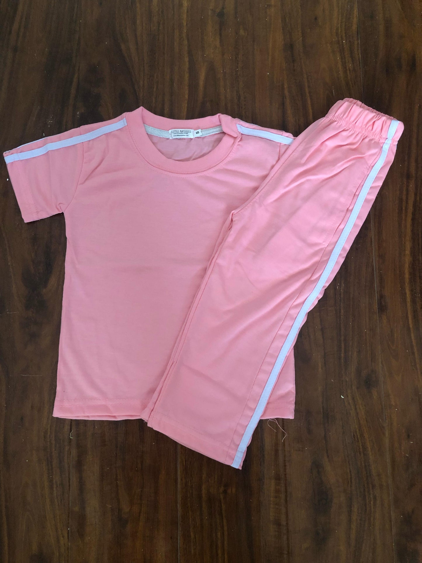 Pink side stripes tracksuit