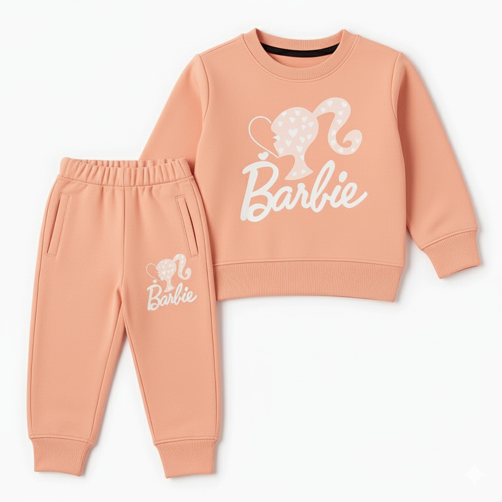 Peach barbie tracksuit for kids