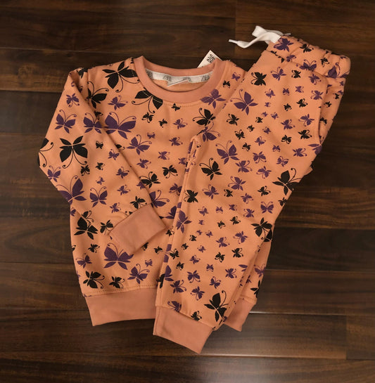 Rust color butterflies tracksuit for kids