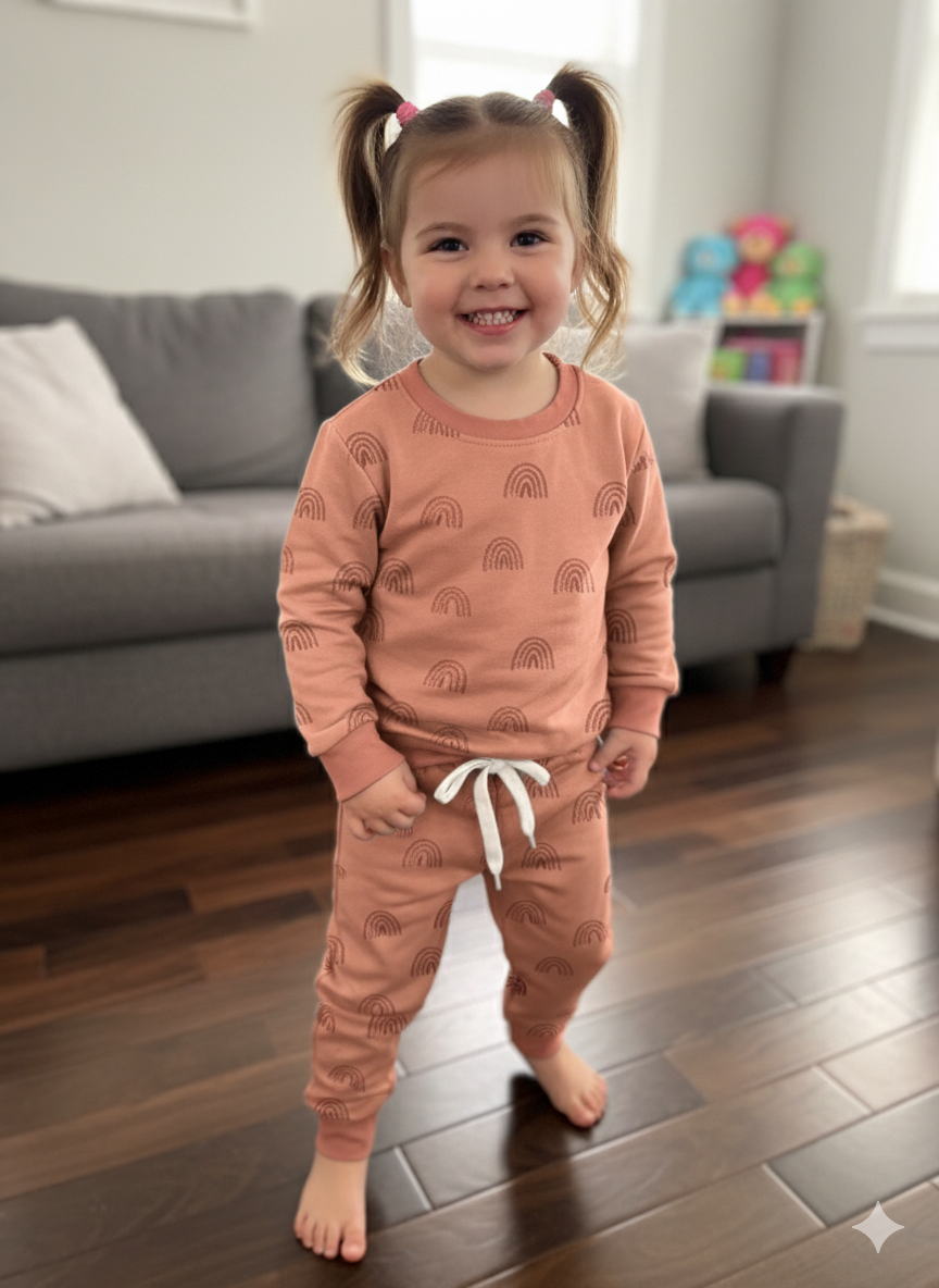 Pink rainbows tracksuit for kids